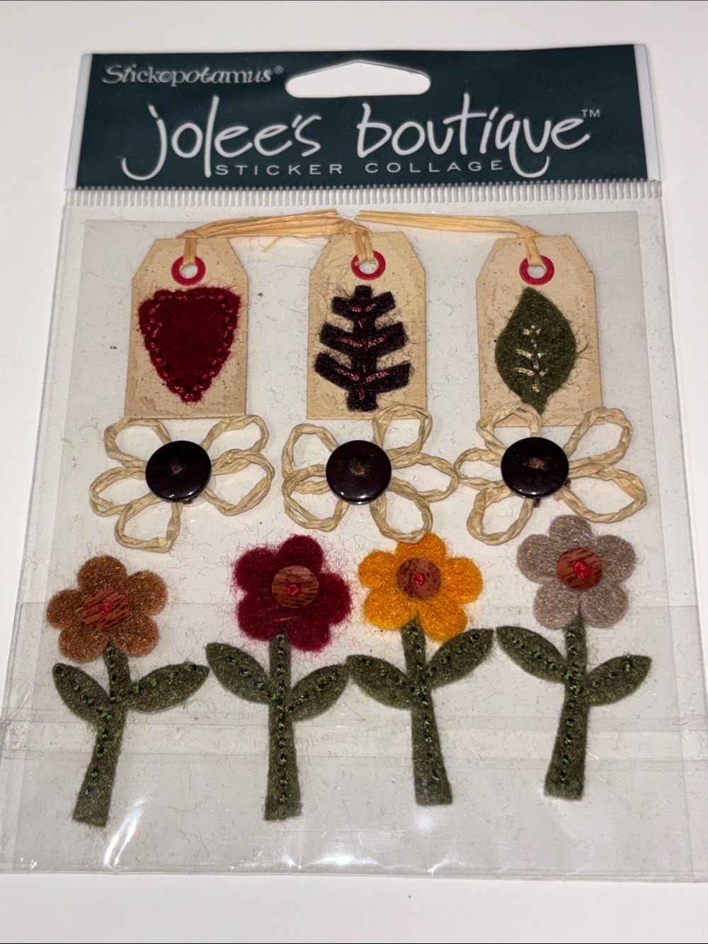 Jolee's Fall Autumn Crafts Scrapbooking Stickers Tags & Felt Flowers Jolee's Bou